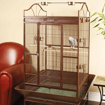 her new cage
